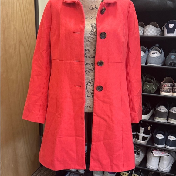 EUC J. Crew striking coral color, flawless coat. Medium thickness. Women’s Sz 10 - Picture 12 of 16